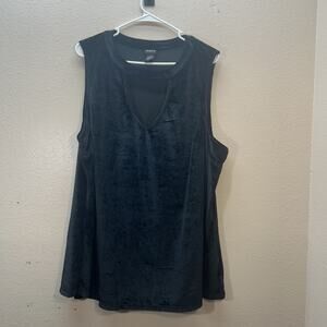 Torrid Halter Tunic Tank Top Black Velvet Cutout‎ Size 3X/ 3 Whimsigoth Goth